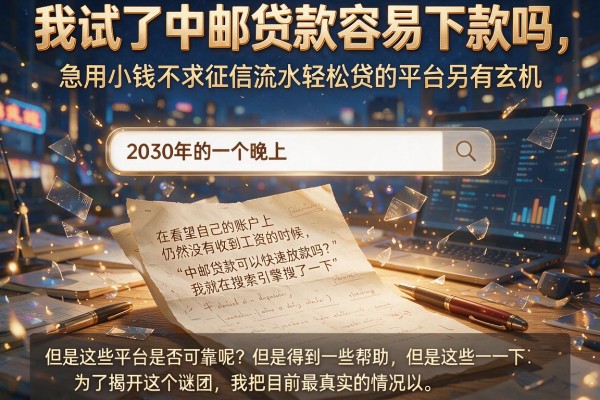 我试了中邮贷款容易下款吗，发现急用小钱不求征信流水轻松贷的平台另有玄机