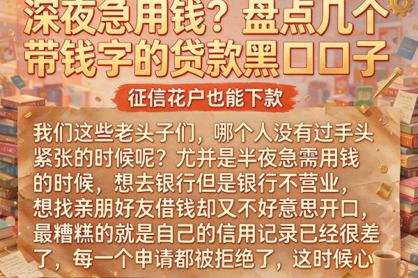 深夜急用钱？盘点几个带钱字的贷款黑口子，征信花户也能下款