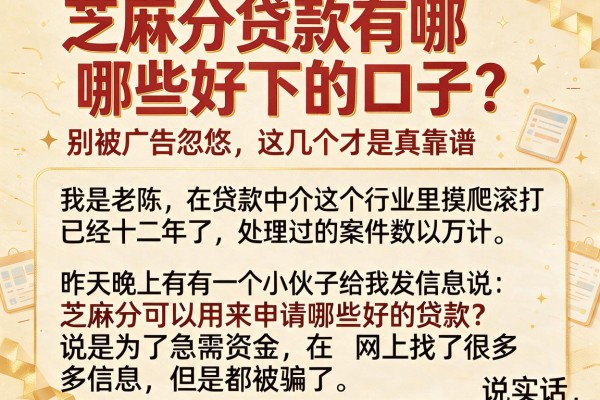 芝麻分贷款有哪些好下的口子？别被广告忽悠，这几个才是真靠谱