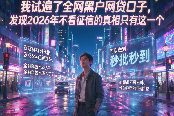 我试遍了全网黑户网贷口子，发现2026年不看征信的真相只有这一个