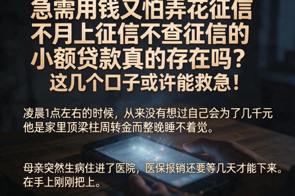 急需用钱又怕弄花征信?不上征信不查征信的小额贷款真的存在吗?这几个口子或许能救急!