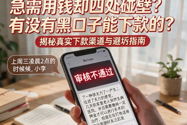 急需用钱却四处碰壁？有没有黑口子能下款的？揭秘真实下款渠道与避坑指南
