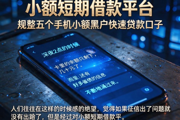 小额短期借款平台，规整五个手机小额黑户快速贷款口子