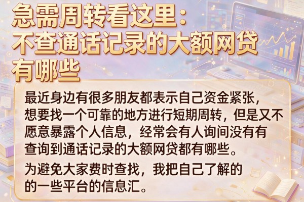 急需周转看这里：不查通话记录的大额网贷有哪些我整理这几款