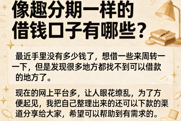 像趣分期一样的借钱口子有哪些？盘点几个容易下款的