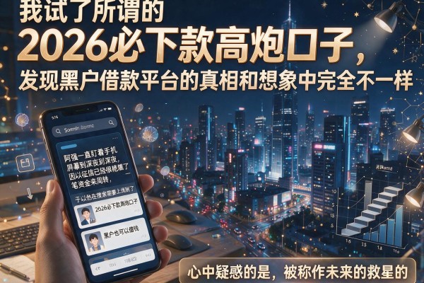 我试了所谓的2026必下款高炮口子，发现黑户借款平台的真相和想象中完全不一样