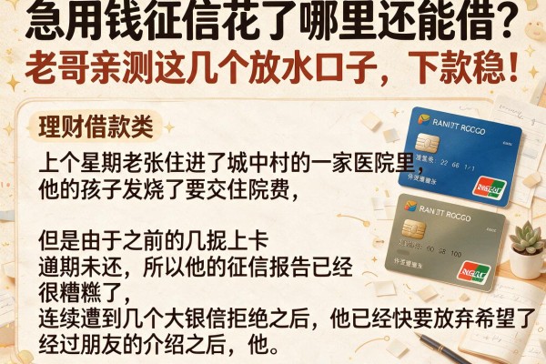 急用钱征信花了哪里还能借？老哥亲测这几个放水口子，下款稳！