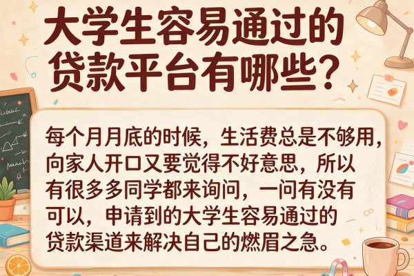 大学生容易通过的贷款平台有哪些？这几个口子通过率还行
