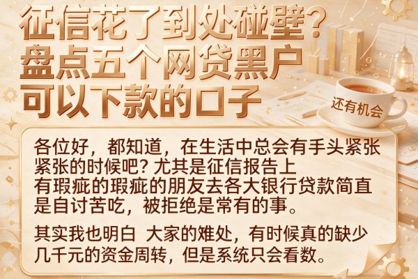 征信花了到处碰壁？盘点五个网贷黑户可以下款的口子，亲测还有机会