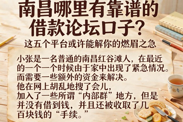南昌哪里有靠谱的借款论坛口子？这五个平台或许能解你的燃眉之急