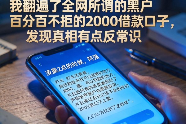 我翻遍了全网所谓的黑户百分百不拒的2000借款口子，发现真相有点反常识