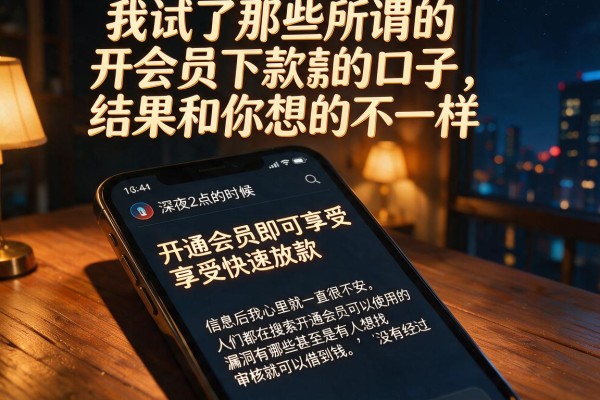 我试了那些所谓的开会员下款的口子,结果和你想的不一样