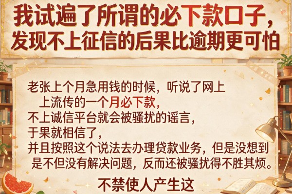 我试遍了所谓的必下款口子，发现不上征信的后果比逾期更可怕