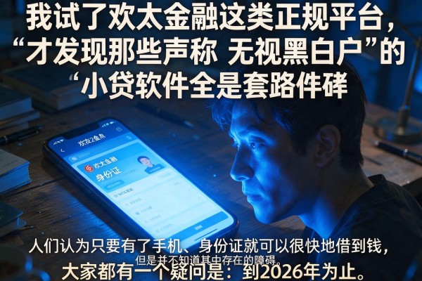 我试了欢太金融这类正规平台，才发现那些声称“无视黑白户”的小贷软件全是套路