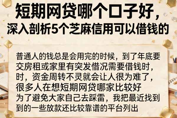 短期网贷哪个口子好，深入剖析5个芝麻信用可以借钱的app