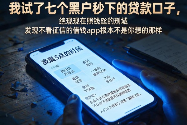 我试了七个黑户秒下的贷款口子，发现不看征信的借钱app根本不是你想的那样
