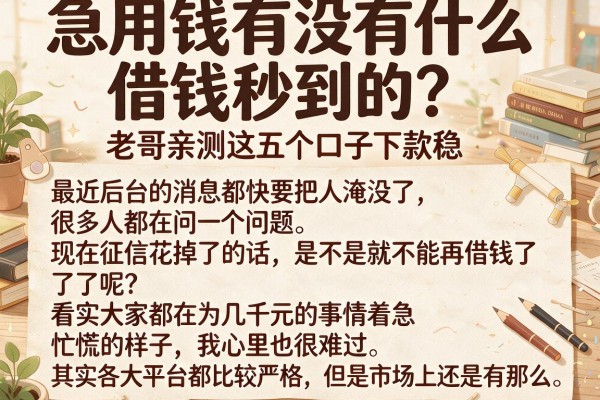 急用钱有没有什么借钱秒到的?老哥亲测这五个口子下款稳