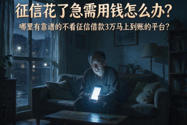 征信花了急需用钱怎么办？哪里有靠谱的不看征信借款3万马上到账的平台？
