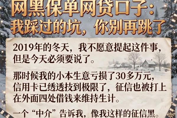 网黑保单网贷口子：我踩过的坑，你别再跳了