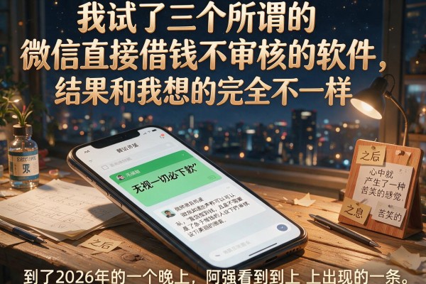 我试了三个所谓的微信直接借钱不审核的软件，结果和我想的完全不一样