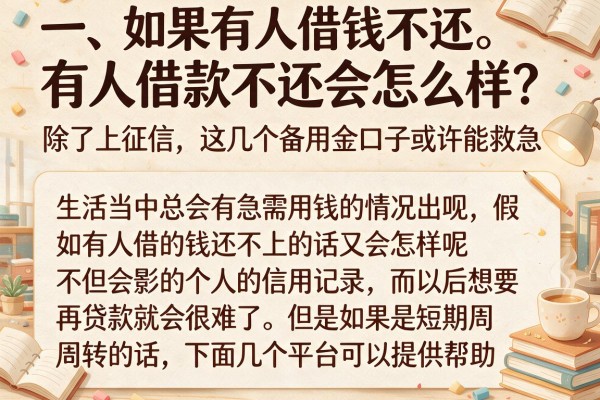 有人借款不还会怎么样？除了上征信，这几个备用金口子或许能救急