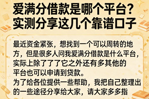 爱满分借款是哪个平台？实测分享这几个靠谱口子