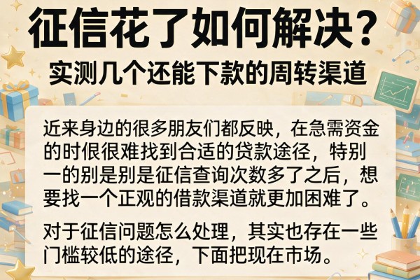征信花了如何解决？实测几个还能下款的周转渠道