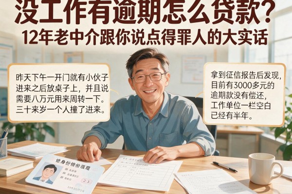 没工作有逾期怎么贷款？12年老中介跟你说点得罪人的大实话
