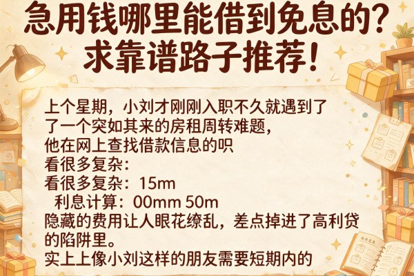 急用钱哪里能借到免息的？求靠谱路子推荐！