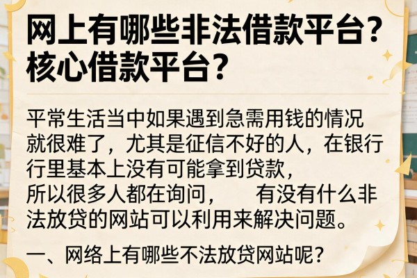 网上有哪些非法借款平台？整理了几个容易下款的口子