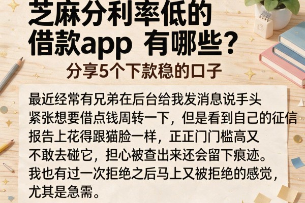 芝麻分利率低的借款app有哪些？分享5个下款稳的口子