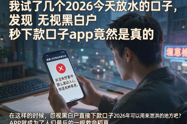我试了几个2026今天放水的口子，发现无视黑白户秒下款口子app竟然是真的