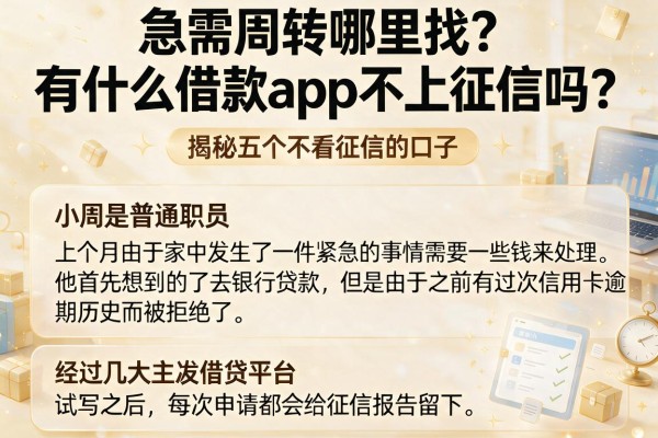 急需周转哪里找?有什么借款app不上征信吗?揭秘五个不看征信的口子