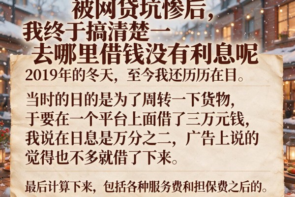被网贷坑惨后，我终于搞清楚去哪里借钱没有利息呢