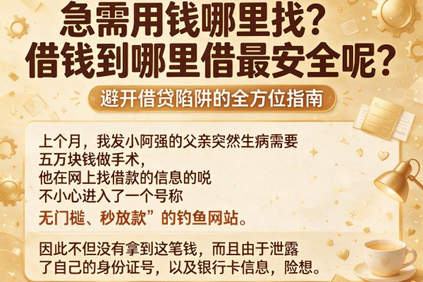 急需用钱哪里找？借钱到哪里借最安全呢？避开借贷陷阱的全方位指南