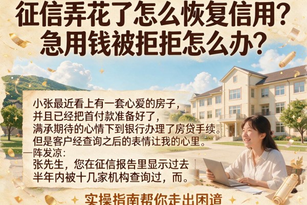征信弄花了怎么恢复信用？急用钱被拒怎么办？这篇实操指南帮你走出困境