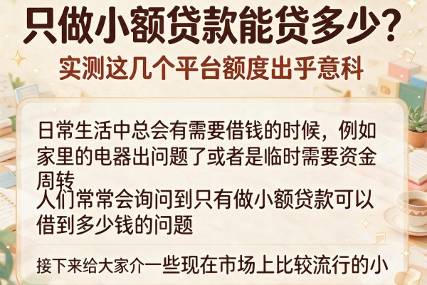 只做小额贷款能贷多少？实测这几个平台额度出乎意料