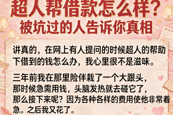 超人帮借款怎么样？被坑过的人告诉你真相