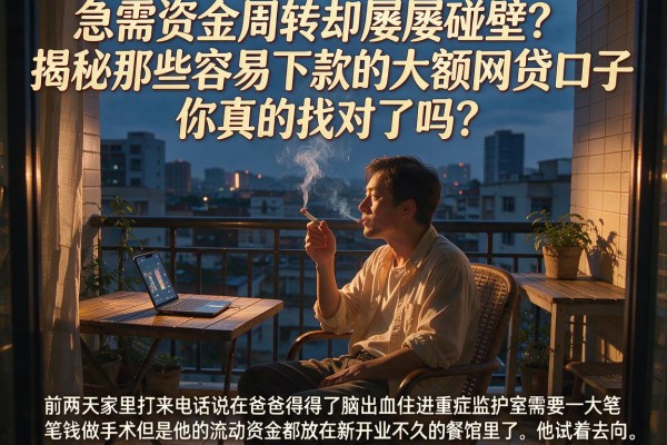 急需资金周转却屡屡碰壁？揭秘那些容易下款的大额网贷口子，你真的找对了吗？