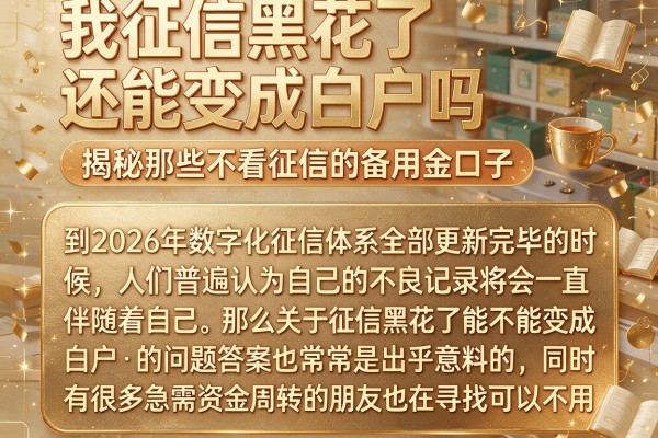我征信黑花了还能变成白户吗,揭秘那些不看征信的备用金口子