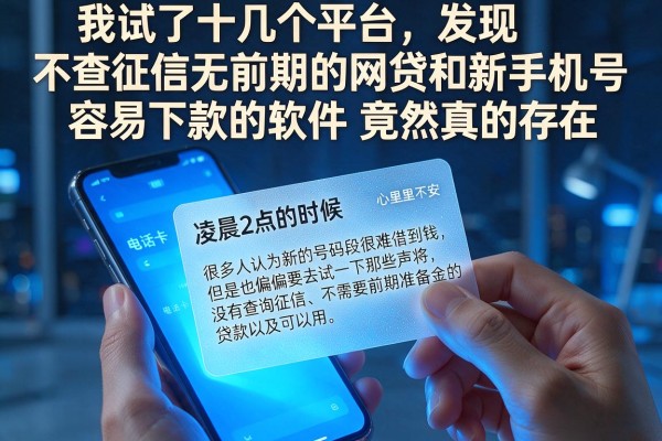 我试了十几个平台，发现不查征信无前期的网贷和新手机号容易下款的软件竟然真的存在