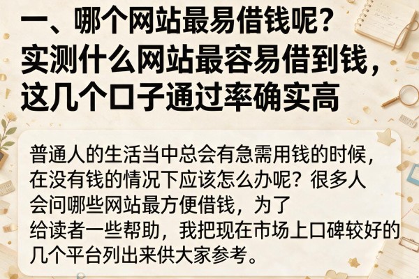 实测什么网站最容易借到钱，这几个口子通过率确实高