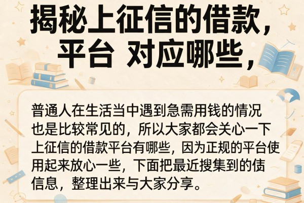 揭秘上征信的借款平台对应哪些，整理了几个靠谱的