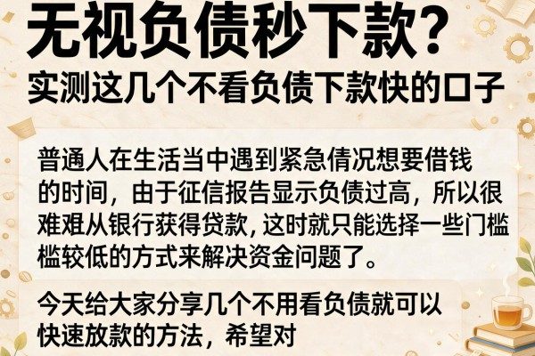 无视负债秒下款？实测这几个不看负债下款快的口子