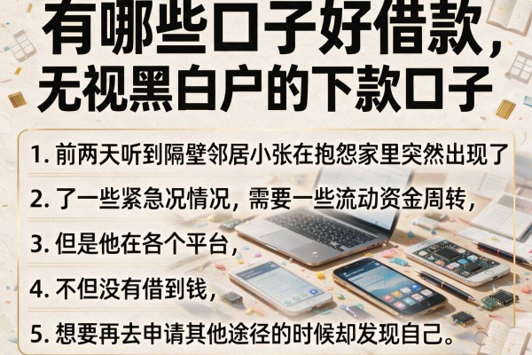 有哪些口子好借款，罗列5个无视黑白户的下款口子