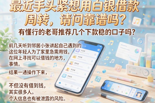 最近手头紧想用白银借款周转，请问靠谱吗？有懂行的老哥推荐几个下款稳的口子吗？