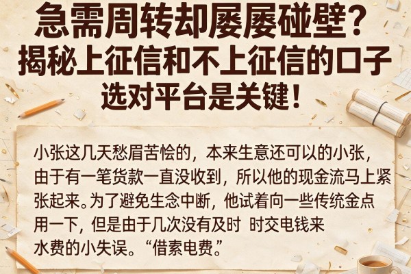 急需周转却屡屡碰壁？揭秘上征信和不上征信的口子，选对平台是关键！