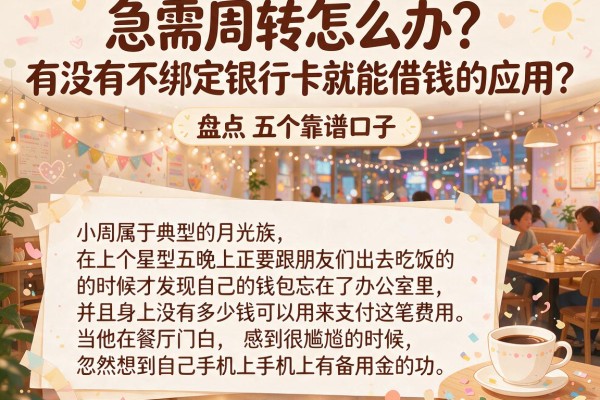 急需周转怎么办？有没有不绑定银行卡就能借钱的应用？盘点五个靠谱口子