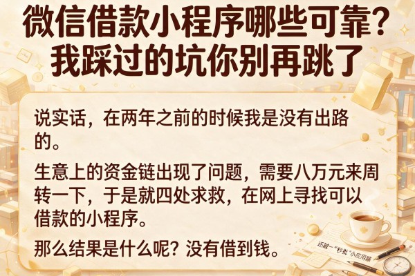 微信借款小程序哪些可靠？我踩过的坑你别再跳了