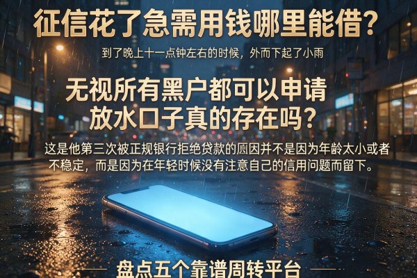 征信花了急需用钱哪里能借？无视所有黑户都可以申请放水口子真的存在吗？盘点五个靠谱周转平台